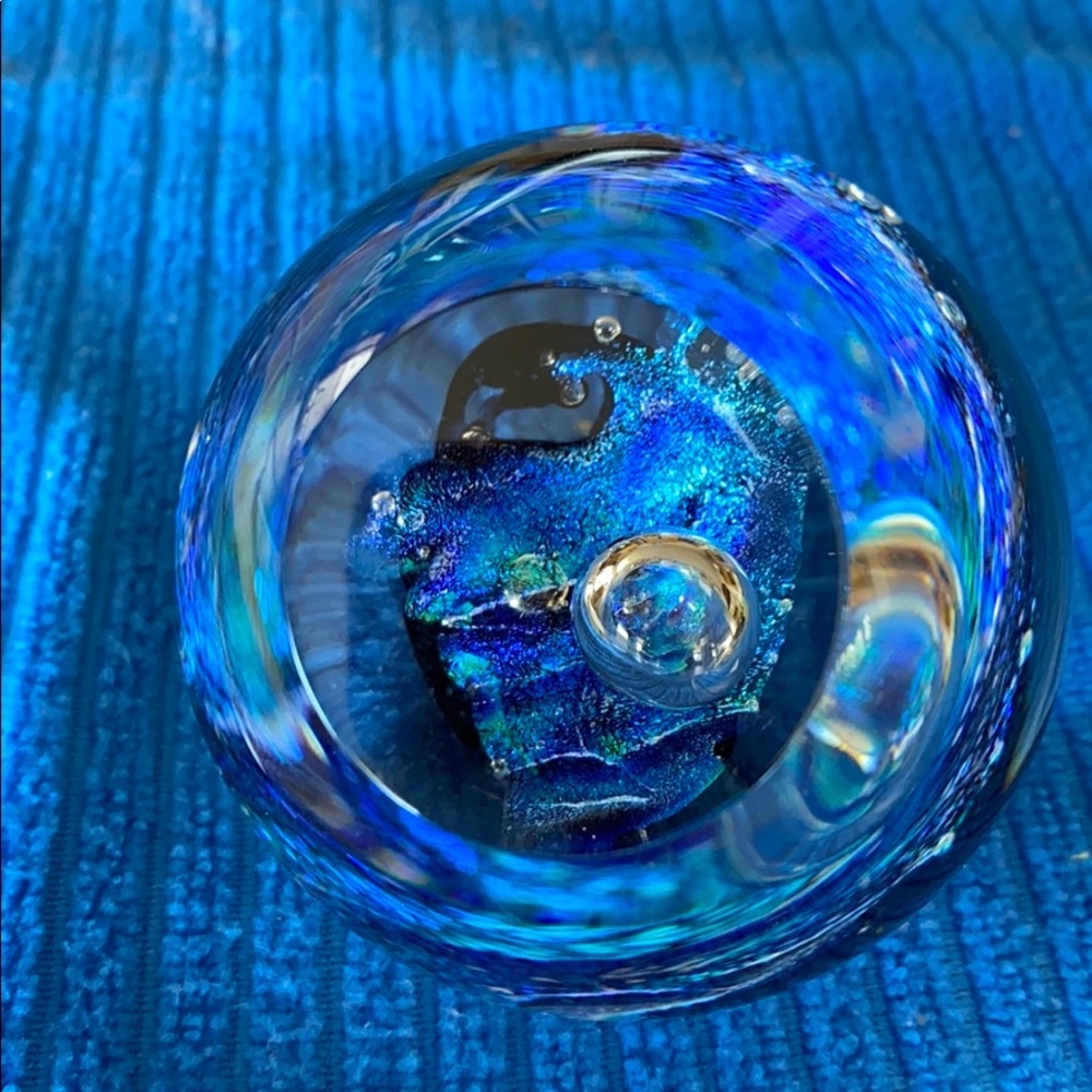 Rebecca Stewart Dichroic Art Glass Paperweight